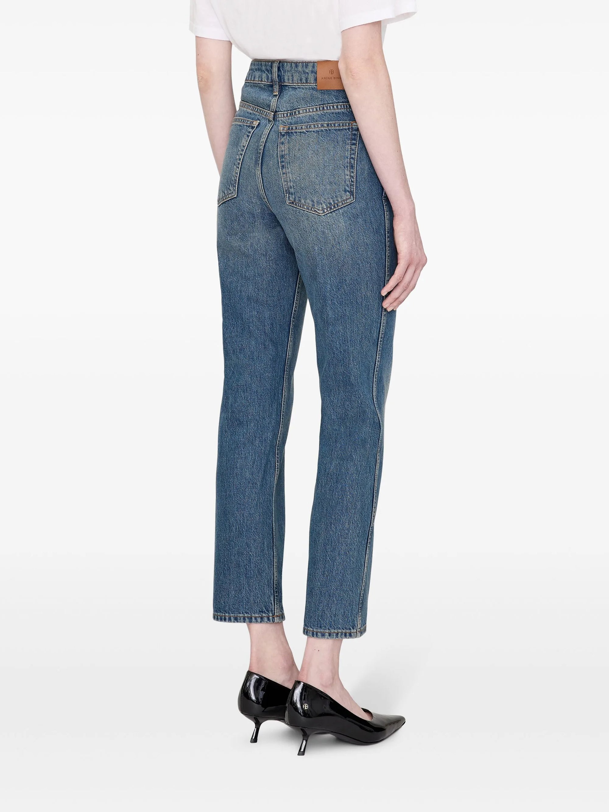 Pantalon droit Magny en denim - Mid Blue Vintage