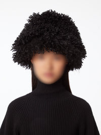 CHAPEAU SEAU EN FAUSSE FOURRURE - Noir