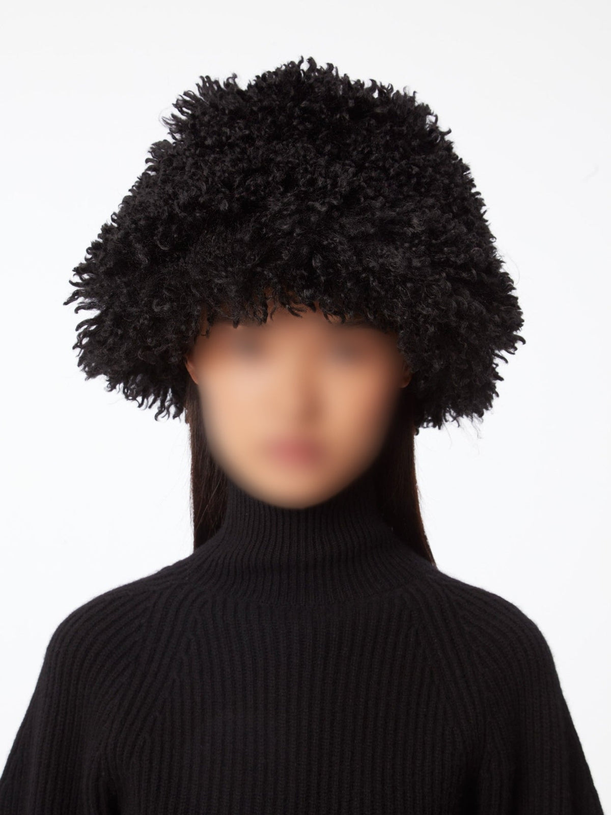 CHAPEAU SEAU EN FAUSSE FOURRURE - Noir