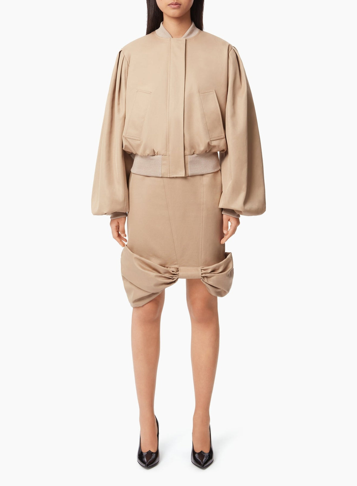 JUPE MIDI EN NŒUD NŒUD EN COTON PEPLUM