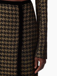 LONGUE JUPE EN TWEED PIED-DE-POULE - Noir