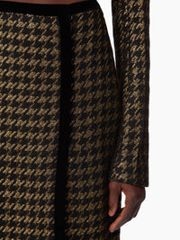 LONGUE JUPE EN TWEED PIED-DE-POULE