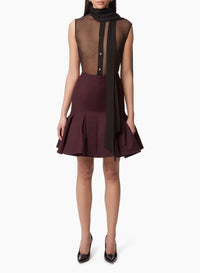 JUPE MIDI PEPLUM EN LAINE