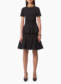 JUPE MIDI PEPLUM EN LAINE