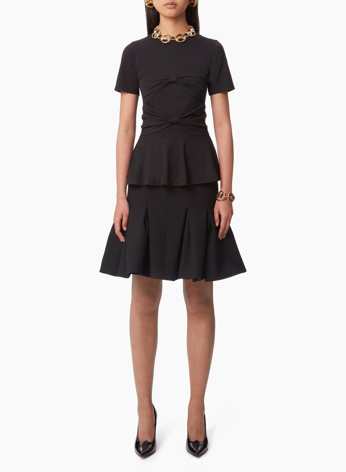 JUPE MIDI PEPLUM EN LAINE