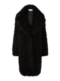 MANTEAU SURDIMENSIONNÉ EN FAUSSE FOURRURE - Noir
