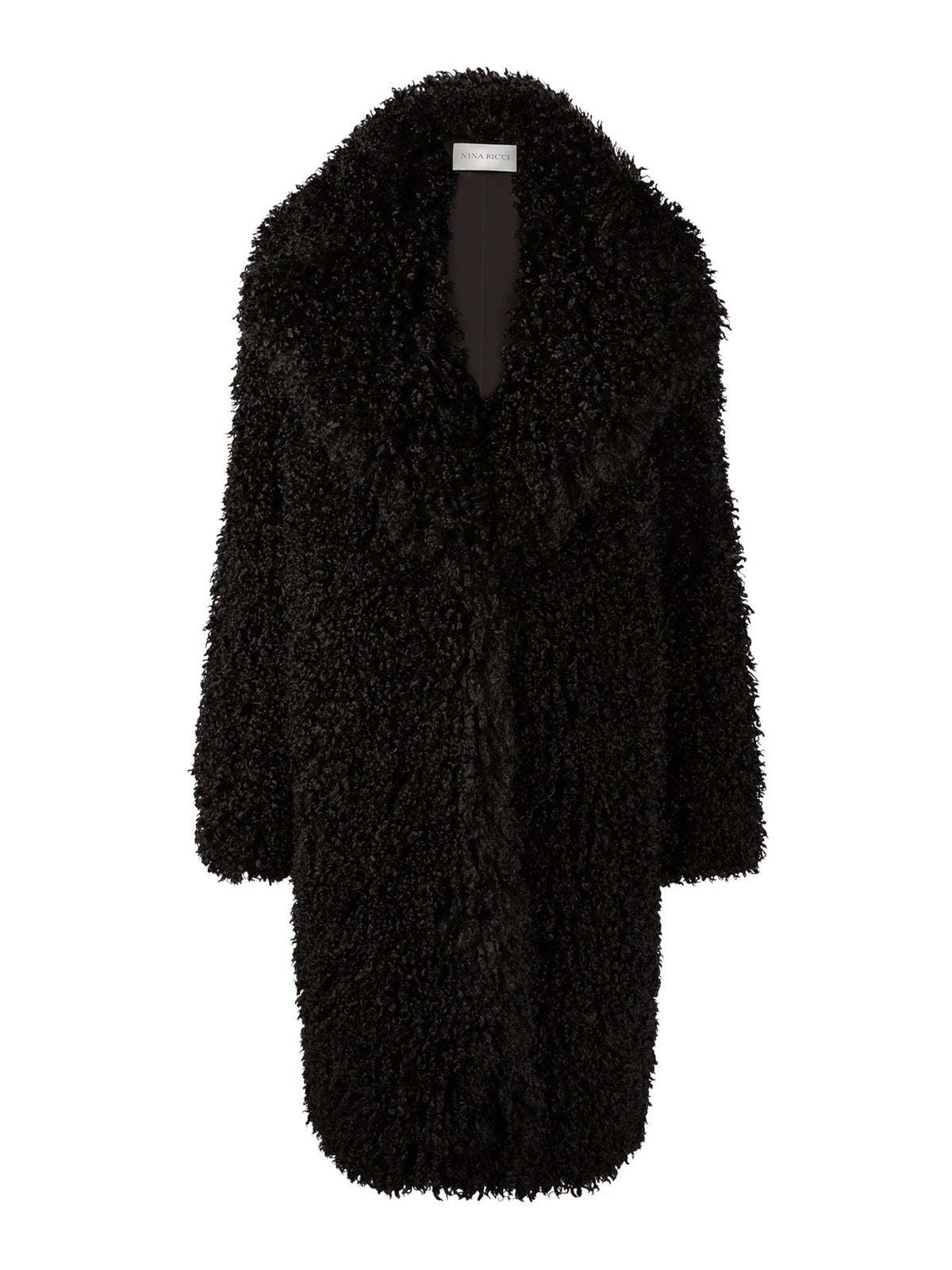 MANTEAU SURDIMENSIONNÉ EN FAUSSE FOURRURE - Noir