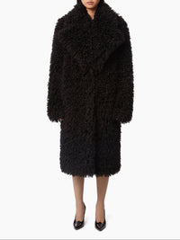 MANTEAU SURDIMENSIONNÉ EN FAUSSE FOURRURE - Noir