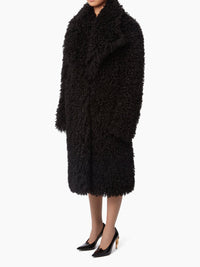 MANTEAU SURDIMENSIONNÉ EN FAUSSE FOURRURE - Noir