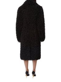 Manteau long en fausse fourrure - Noir