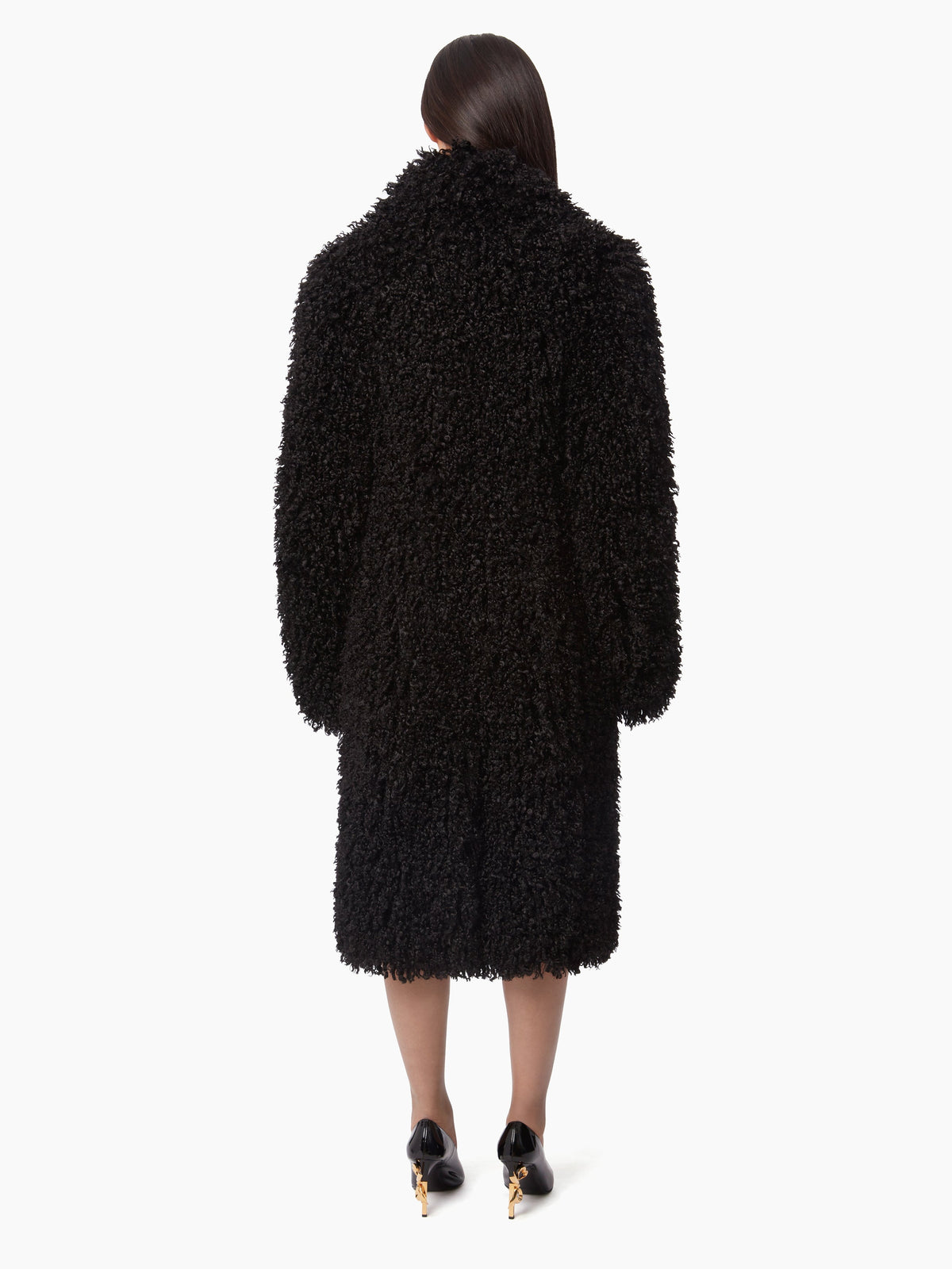 MANTEAU SURDIMENSIONNÉ EN FAUSSE FOURRURE - Noir