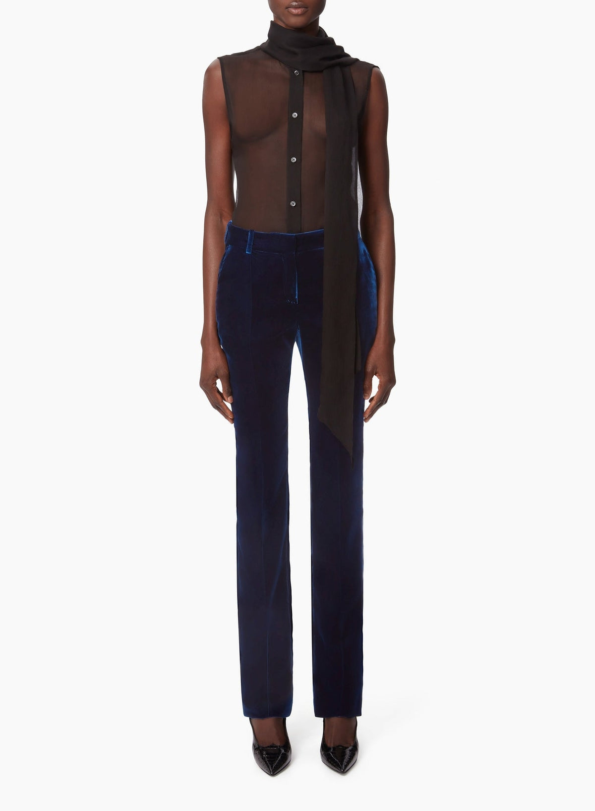 PANTALON DROIT EN VELOURS FLUIDE