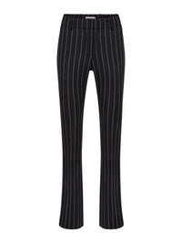 PANTALON DROIT EN LAINE À RAYURES FINES