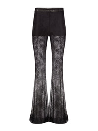 PANTALON ÉVASÉ EN DENTELLE CHANTILLY - Noir