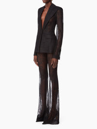 PANTALON ÉVASÉ EN DENTELLE CHANTILLY - Noir
