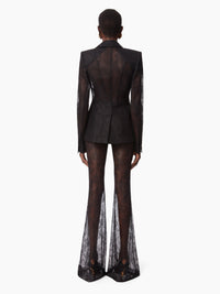 PANTALON ÉVASÉ EN DENTELLE CHANTILLY - Noir
