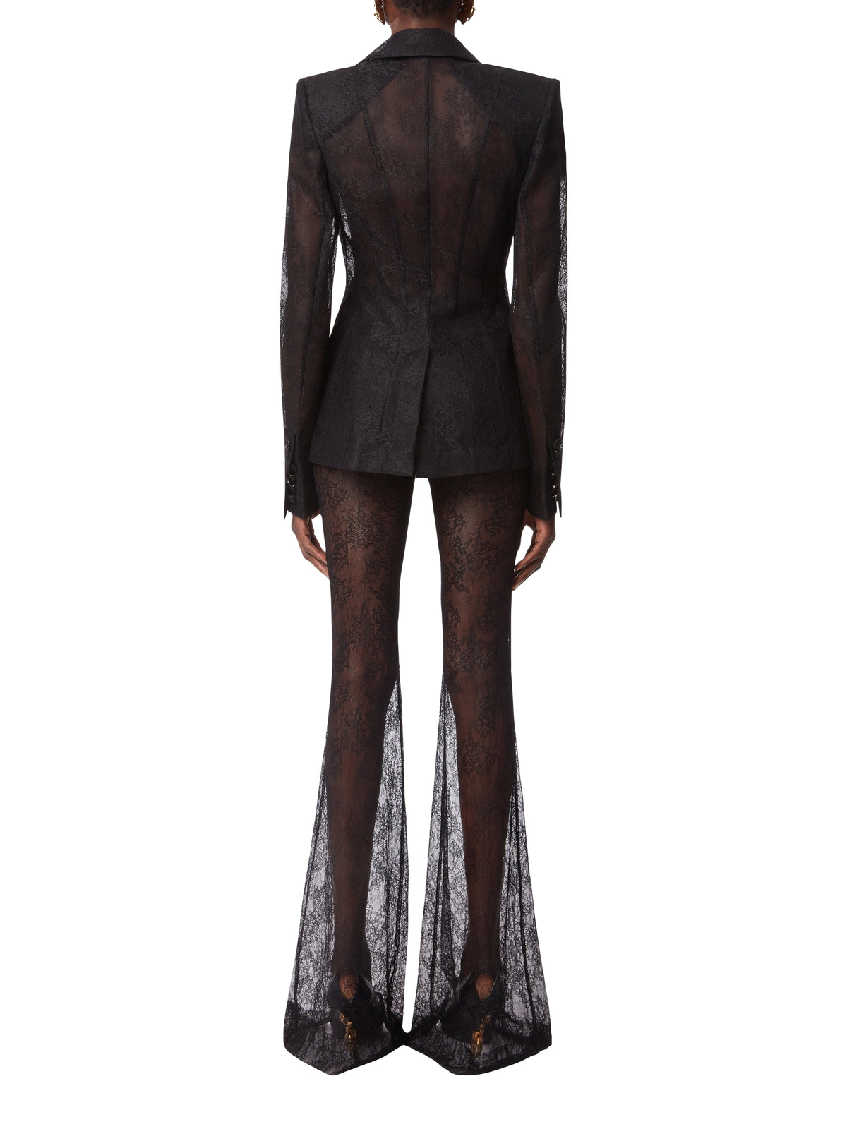 Lace bootcut trousers - Black