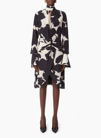 ROBE MIDI À COL MONTANT