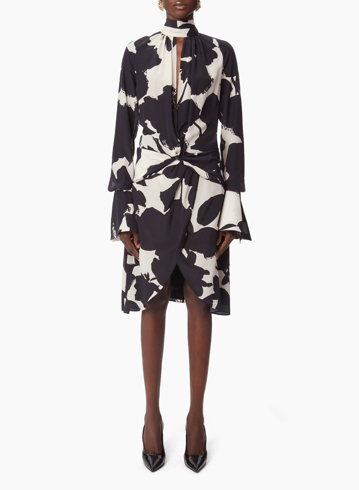 ROBE MIDI À COL MONTANT