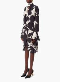ROBE MIDI À COL MONTANT