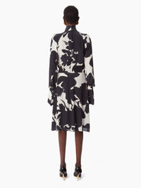 ROBE MIDI À COL MONTANT - Noir