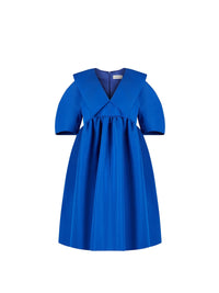 ROBE BABYDOLL EN TAFFETAS. - Bleu