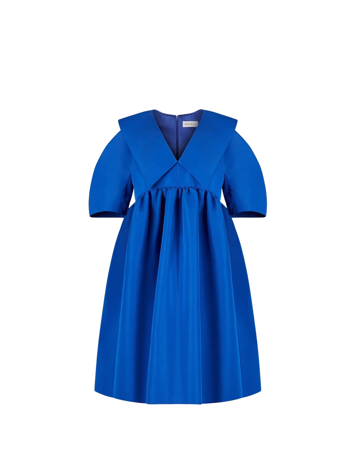 ROBE BABYDOLL EN TAFFETAS. - Bleu