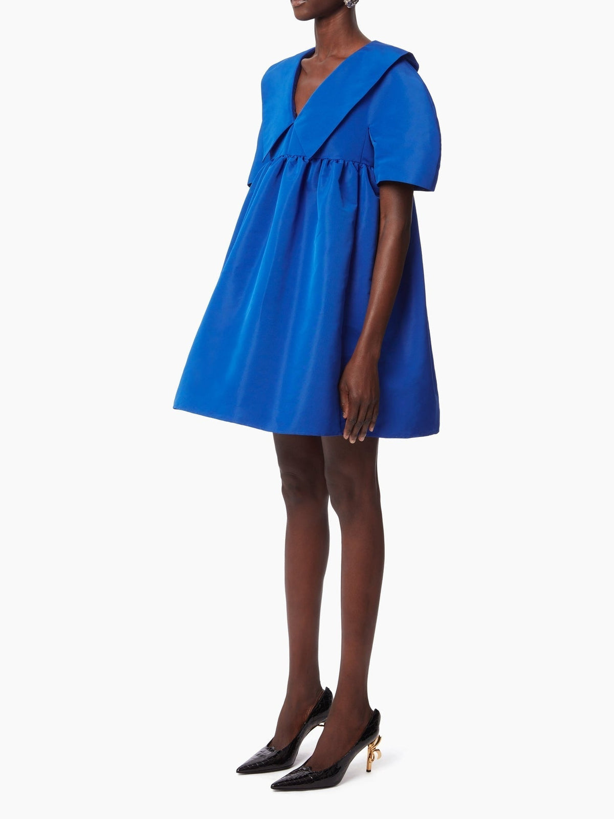 ROBE BABYDOLL EN TAFFETAS. - Bleu