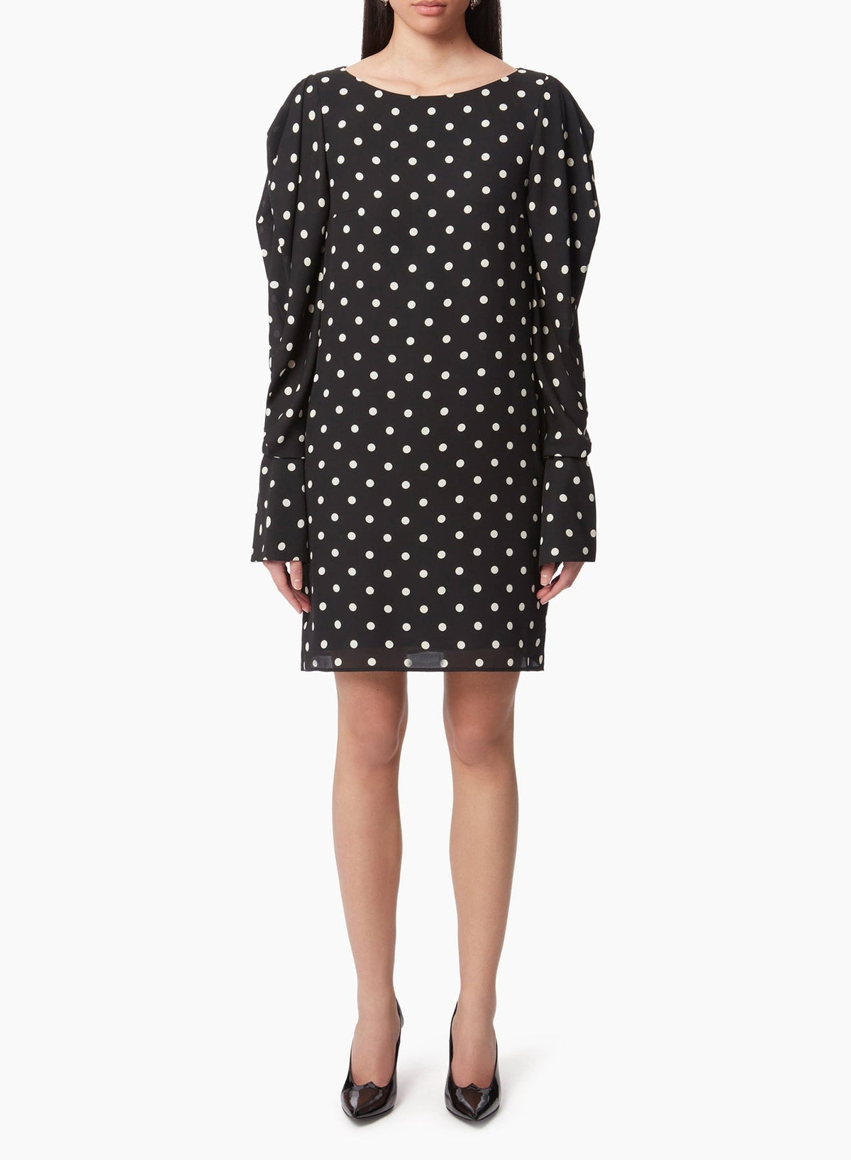 MINI-ROBE À MANCHES FRONCÉES