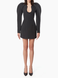 MINI-ROBE À MANCHES LONGUES EN COCON - Noir
