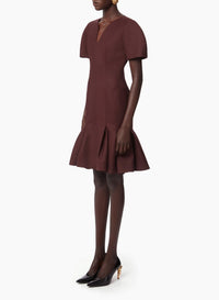 ROBE PEPLUM EN LAINE
