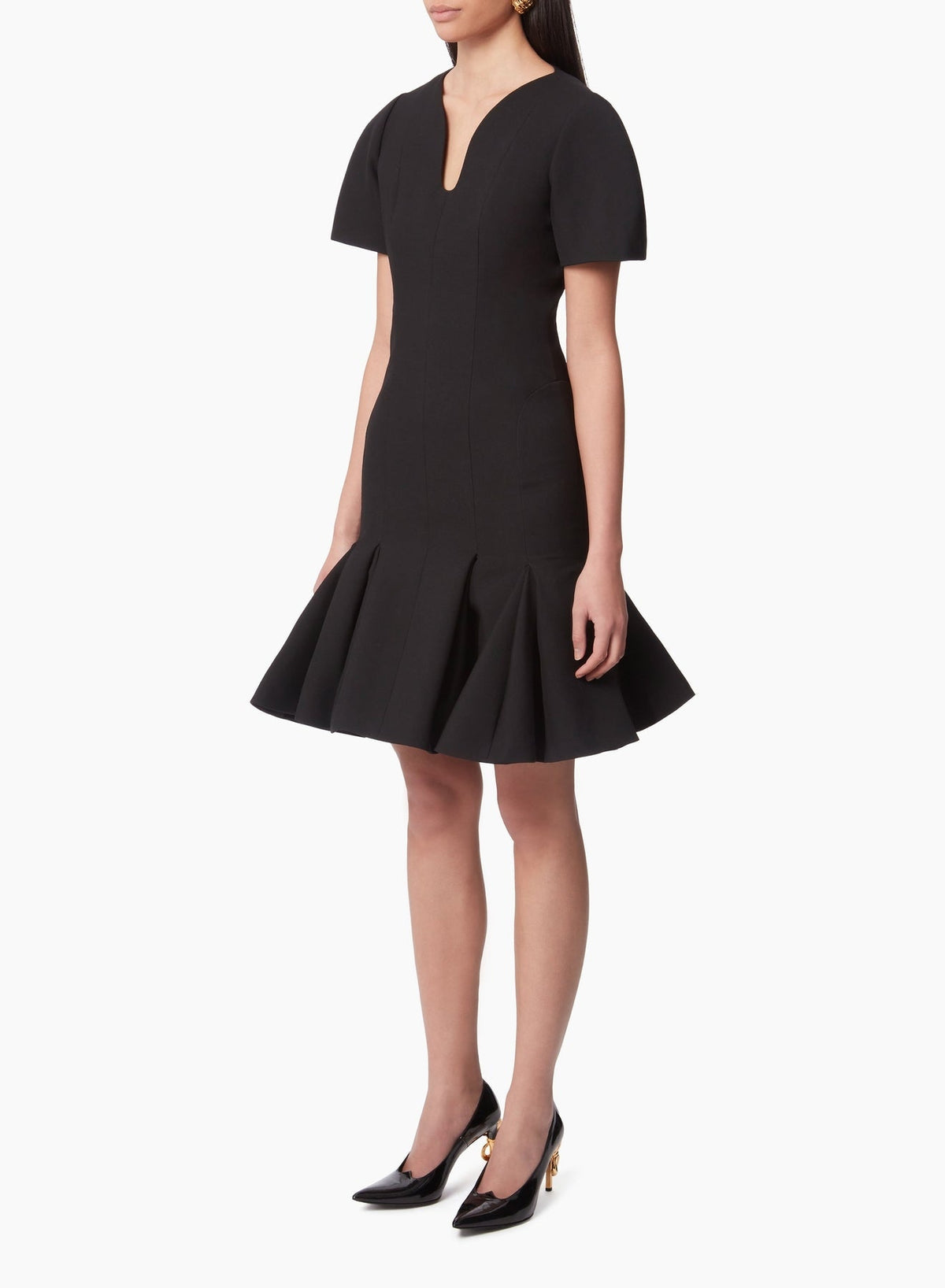 ROBE PEPLUM EN LAINE