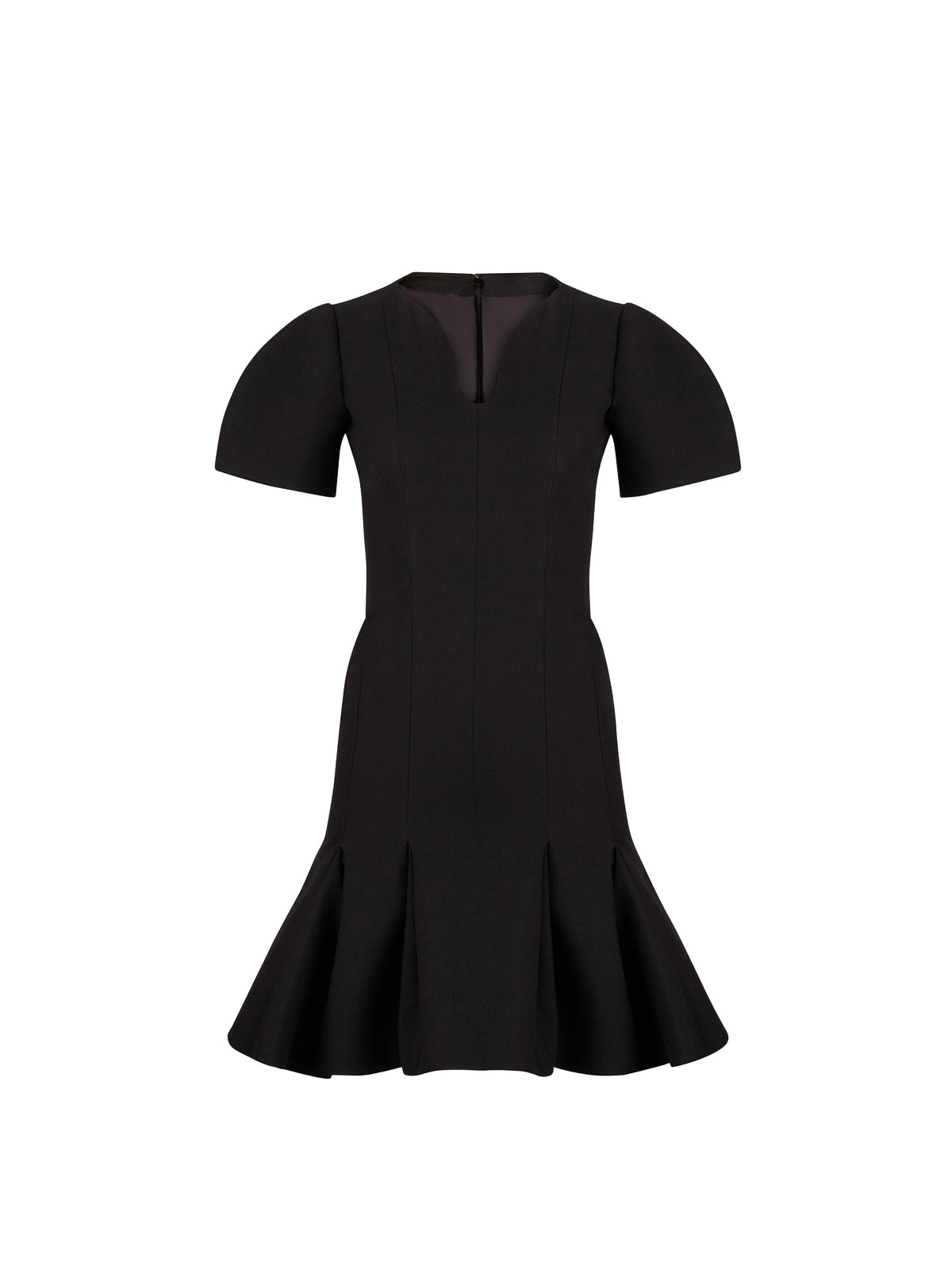 ROBE PEPLUM EN LAINE - Noir
