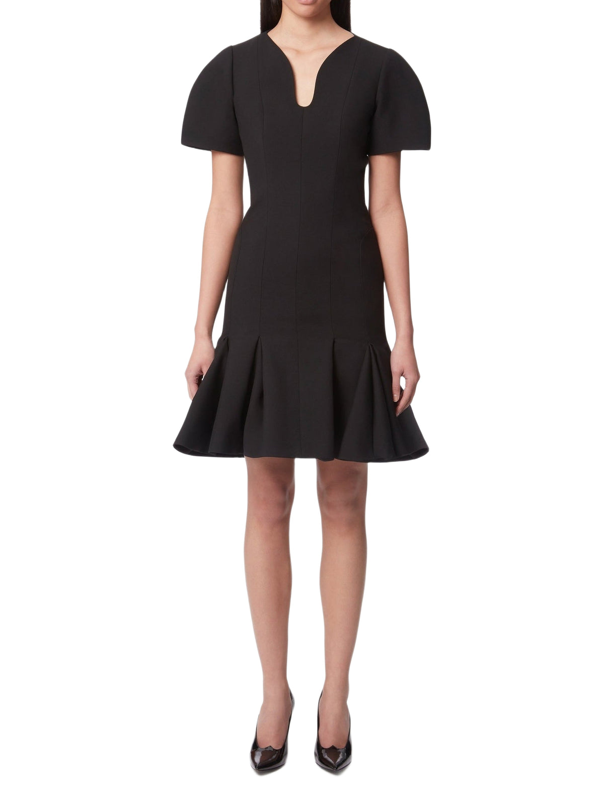 Robe midi en laine - Noir