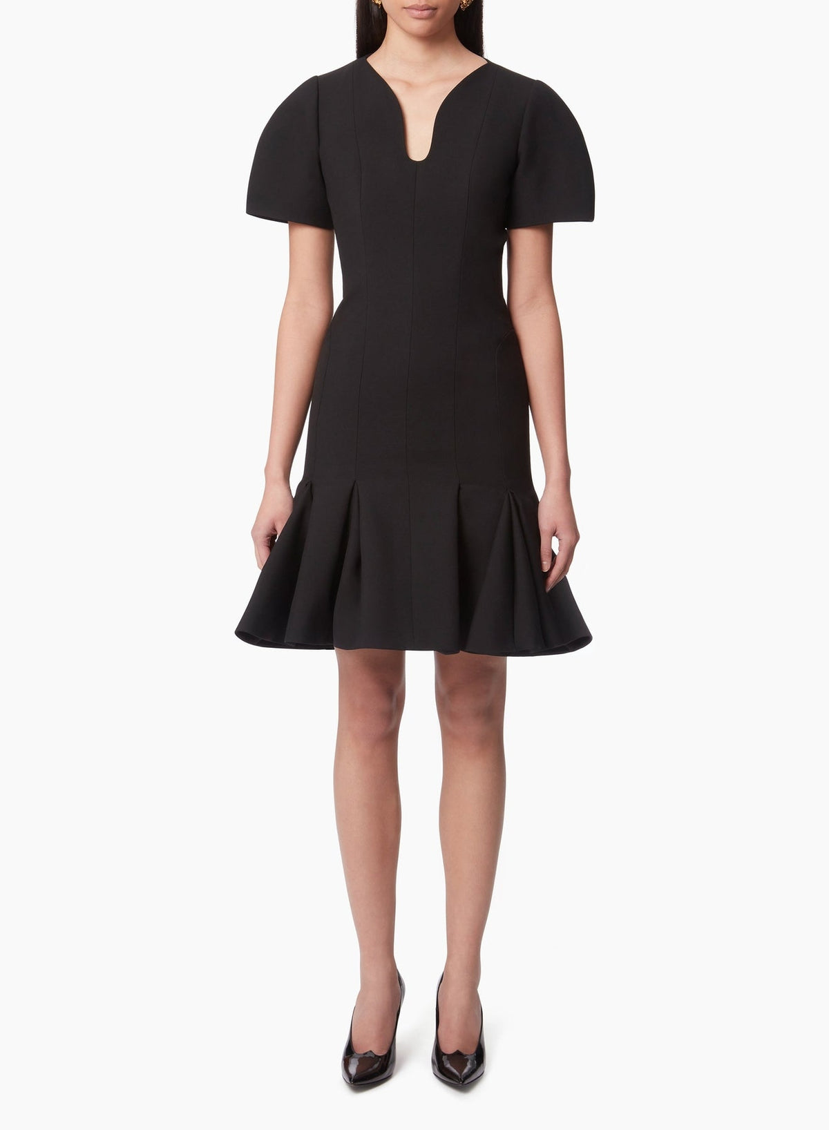 ROBE PEPLUM EN LAINE