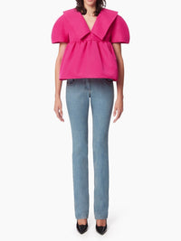 TOP BABYDOLL EN TAFFETAS. - Rose