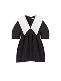 TOP BABYDOLL EN TAFFETAS. - Noir