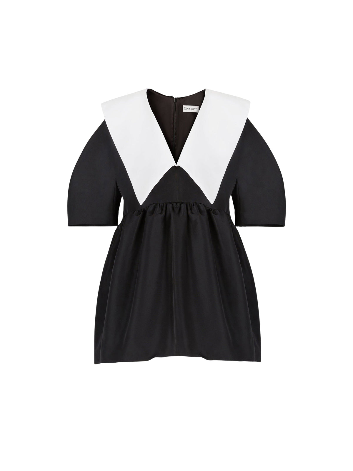 TOP BABYDOLL EN TAFFETAS. - Noir