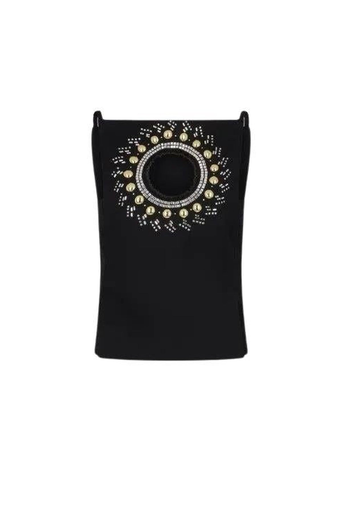Débardeur à décolleté rond en laine - Black