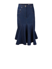 JUPE MIDI EN DENIM - Bleu
