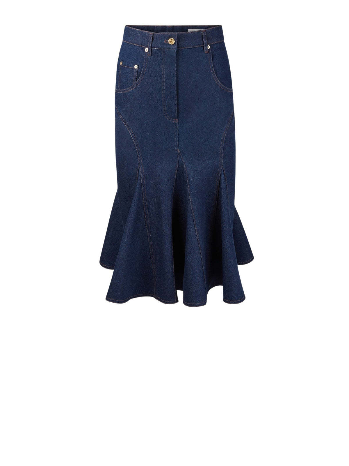 JUPE MIDI EN DENIM - Bleu