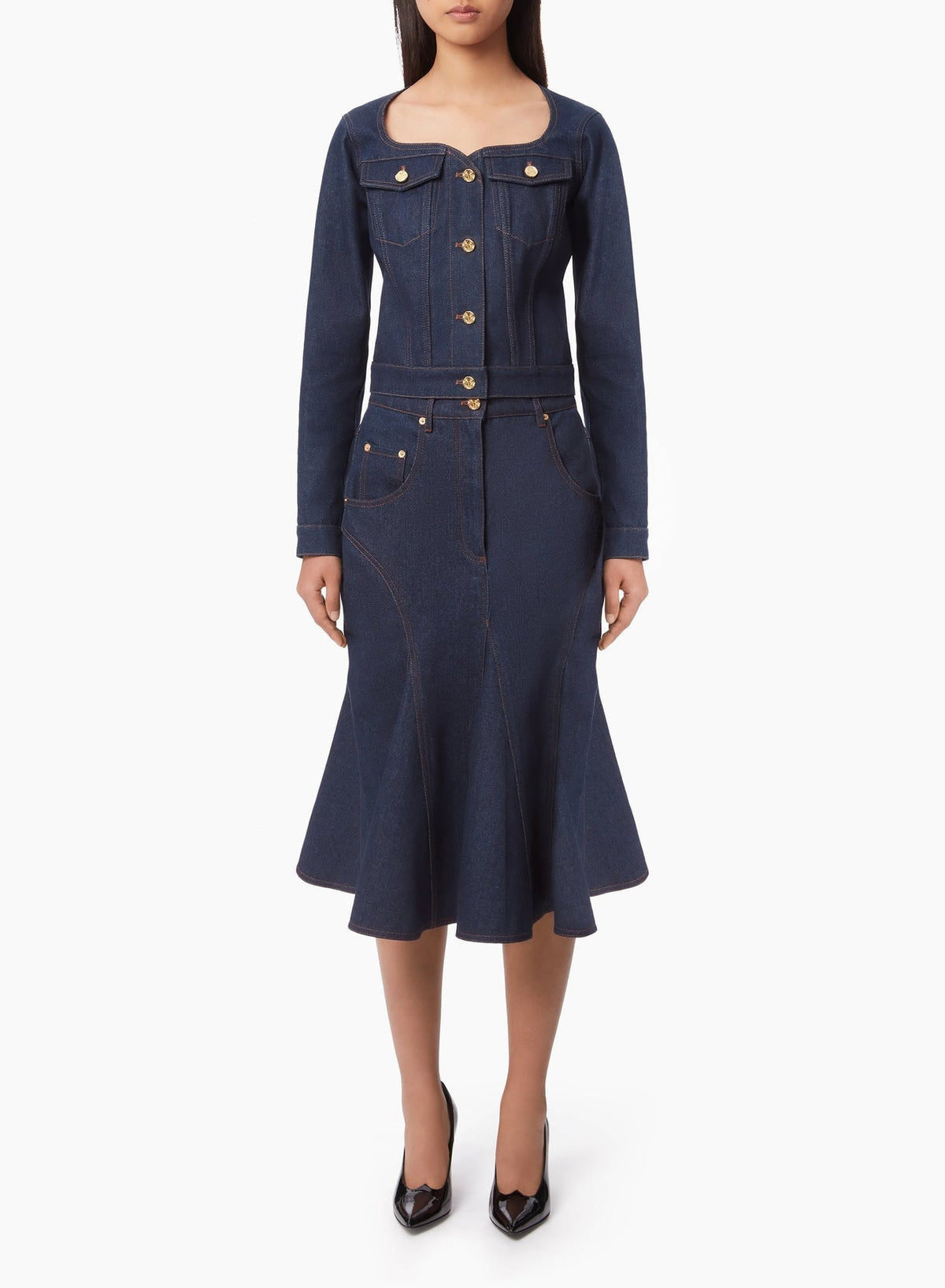 JUPE MIDI EN DENIM