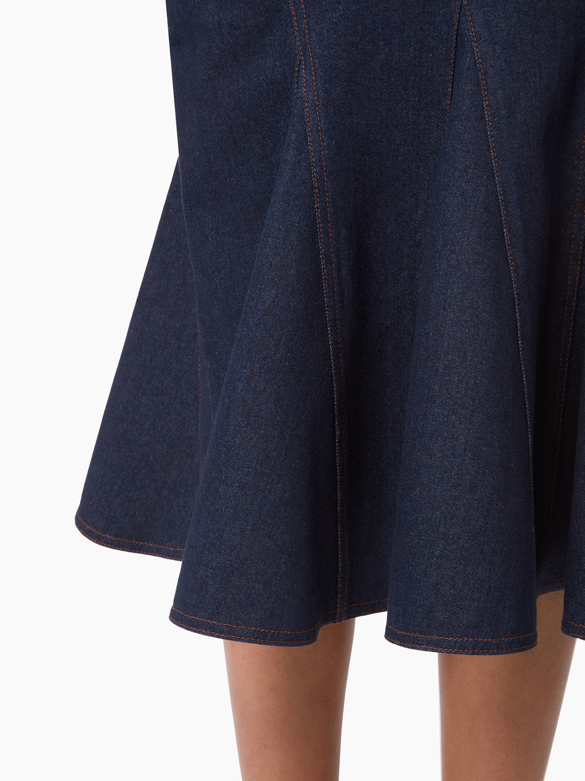 JUPE MIDI EN DENIM - Bleu