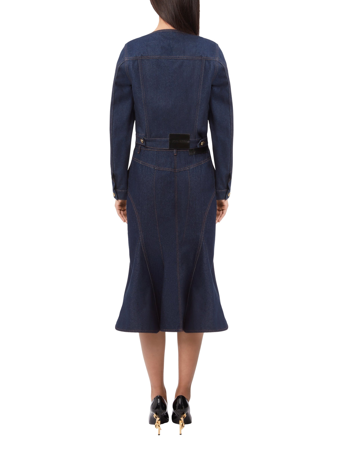 Jupe à godets en denim - Bleu