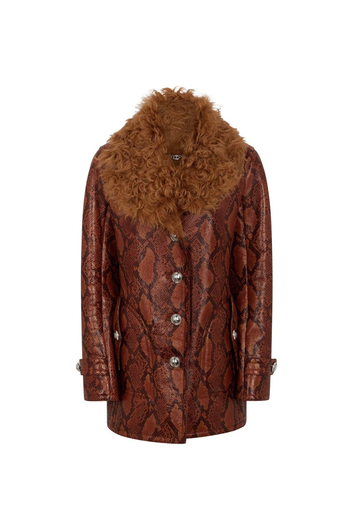 COAT IN PYTHON-FINISH SHEARLING