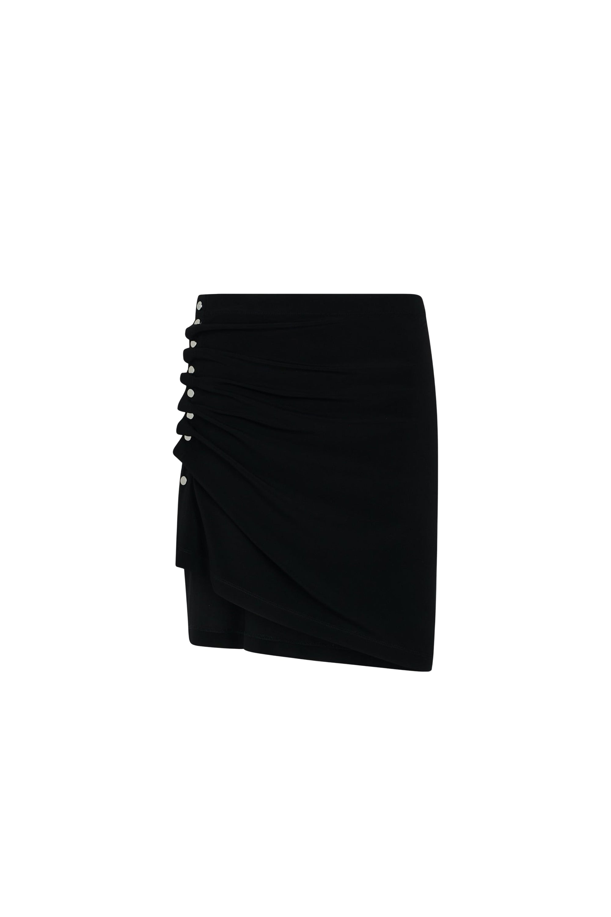 Mid-length draped skirt - Black