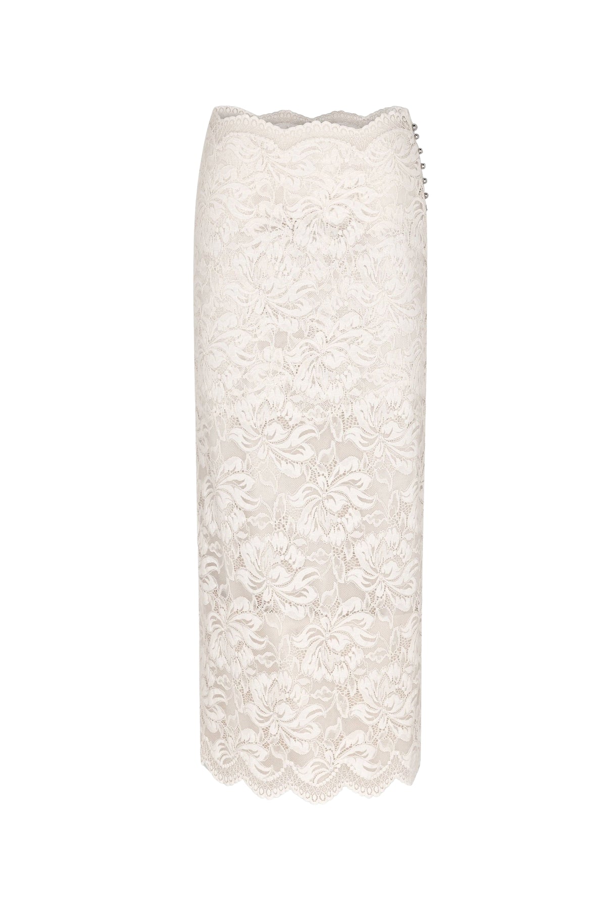 Jupe midi en dentelle - Ivory