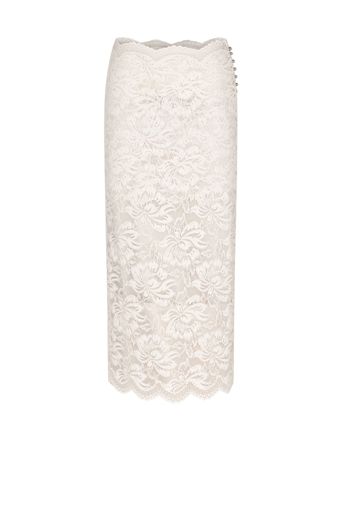Jupe midi en dentelle - Ivory