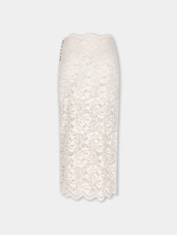Ivory midi skirt in lace