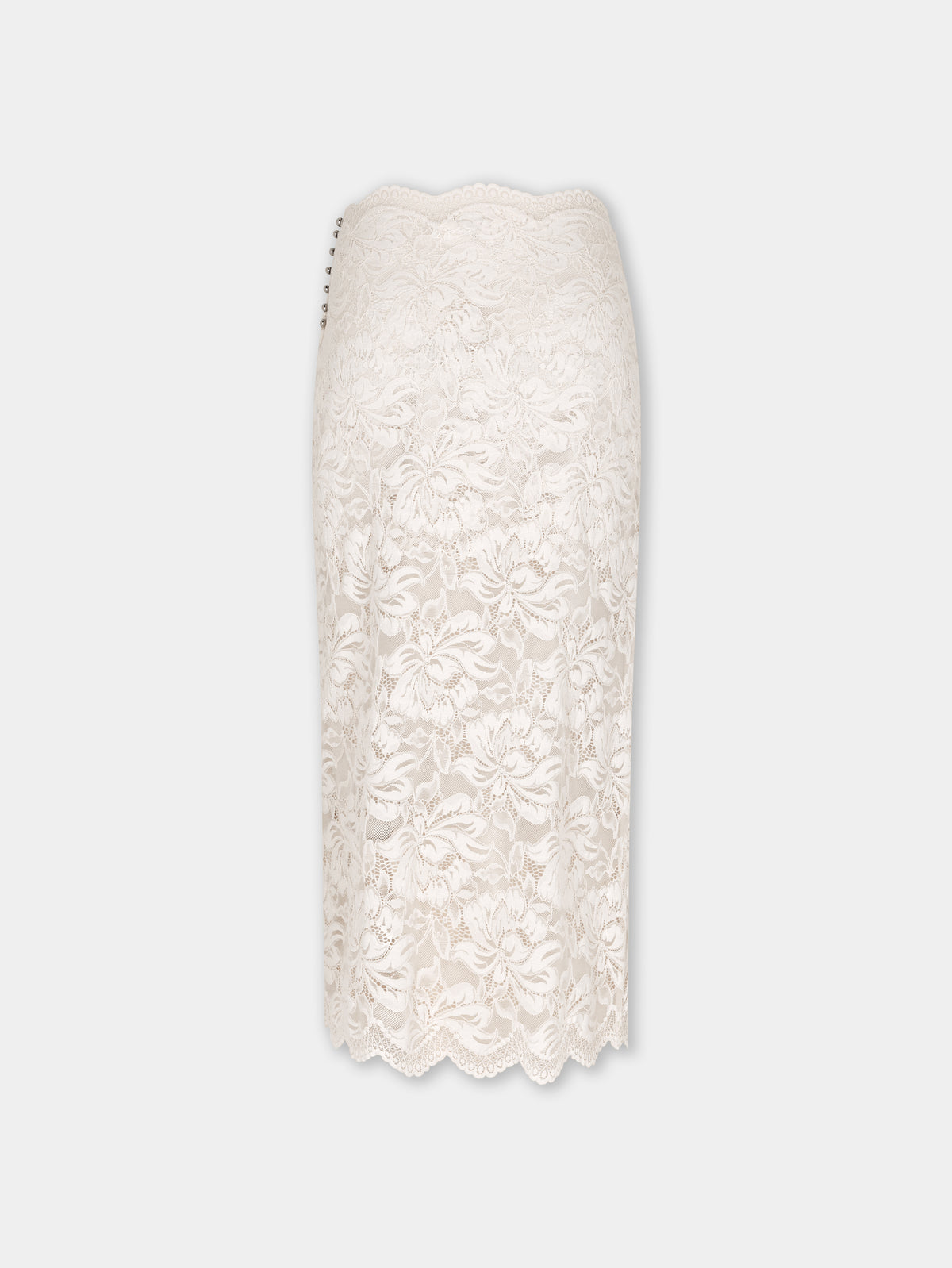 Ivory midi skirt in lace